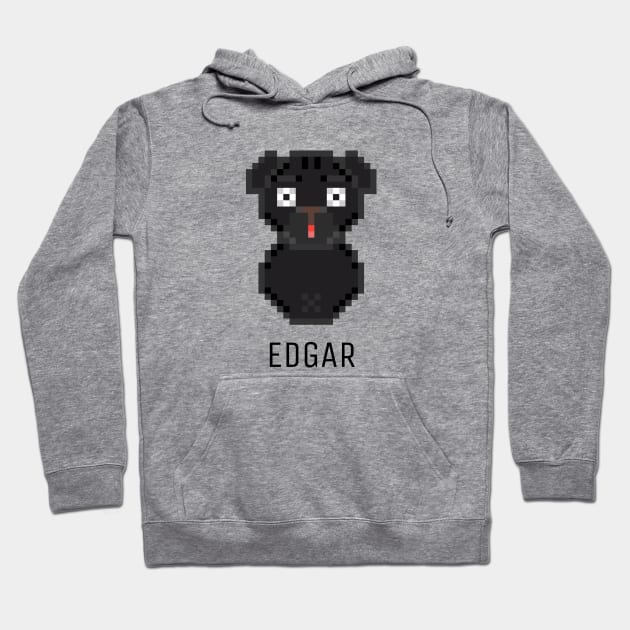 Pug Edgar Black Hoodie by felixbunny